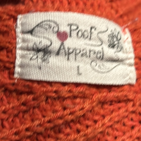 Poof Apparel Rust Pullover Sweater, Size L. - Picture 5 of 7
